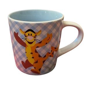 Winnie the Pooh Tigger Blue & White Checkered Coffee Mug 8 oz Disney Store 2018